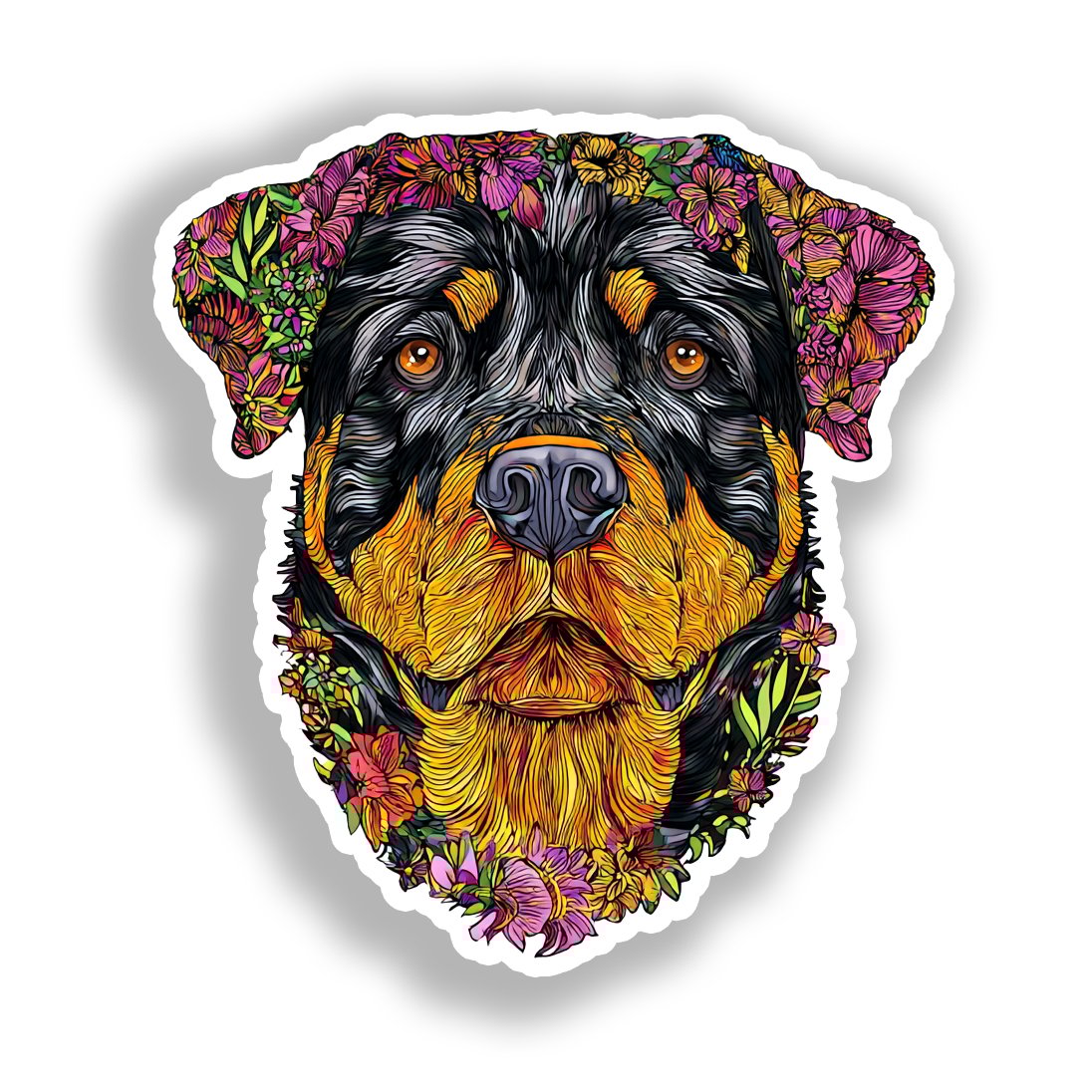 Rottweiler Dog Vinyl Decal Sticker for Car, Laptop, Tumbler and more # A018017-4" x 4"