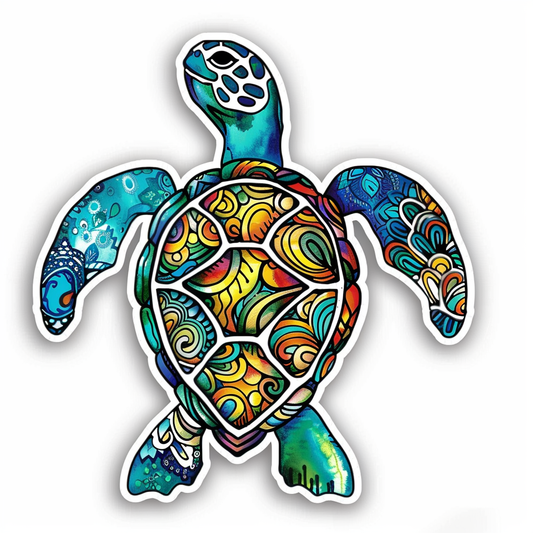 turtle majestic Expressive surreal Vinyl Decal Sticker for Car, Laptop, Tumbler and more # F022099-4" x 4"