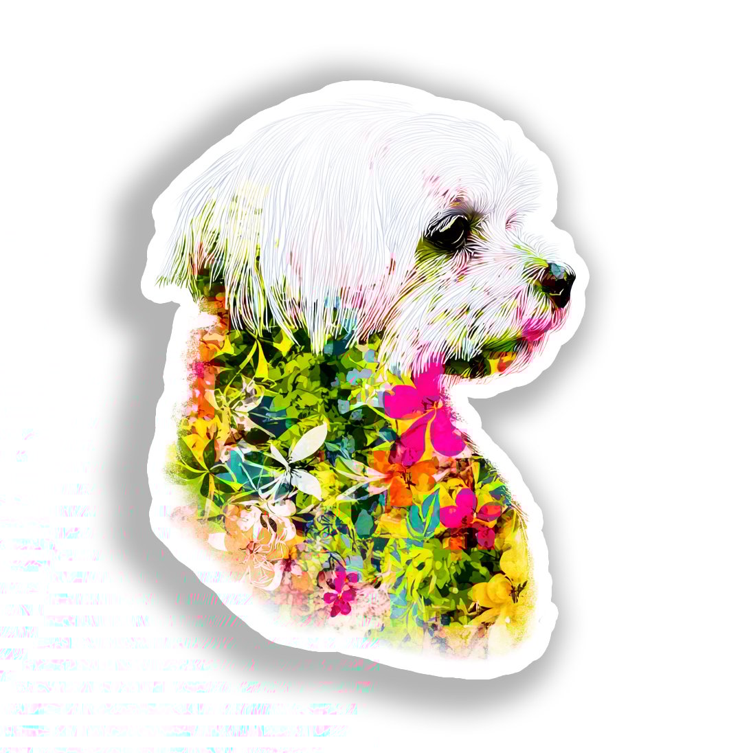 Maltese Dog Vinyl Decal Sticker for Car, Laptop, Tumbler and more # A019405-4" x 4"