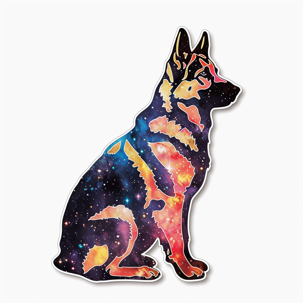 German Shepherd Dog galaxy Vinyl Decal Sticker for Car, Laptop, Tumbler and more # F011331