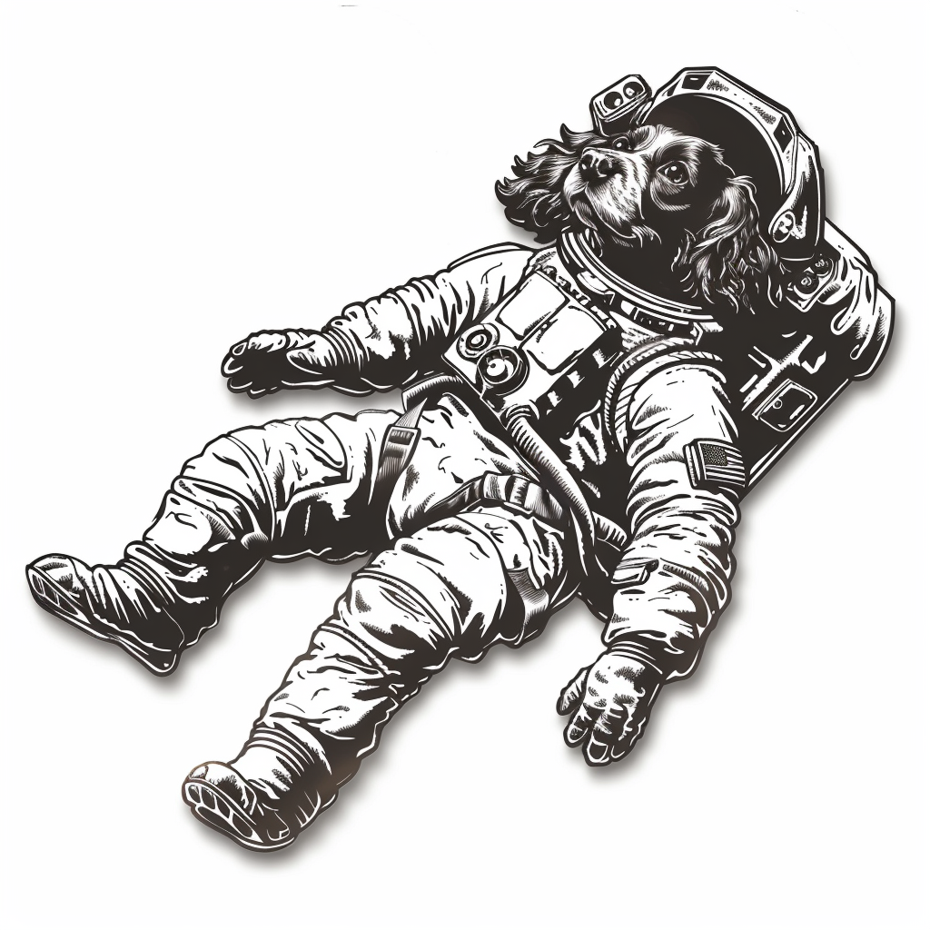 Sticker of a Cocker Spaniel Dog astronaut majestic Expressive surreal Vinyl Decal Sticker for Car, Laptop, Tumbler and more # F020193