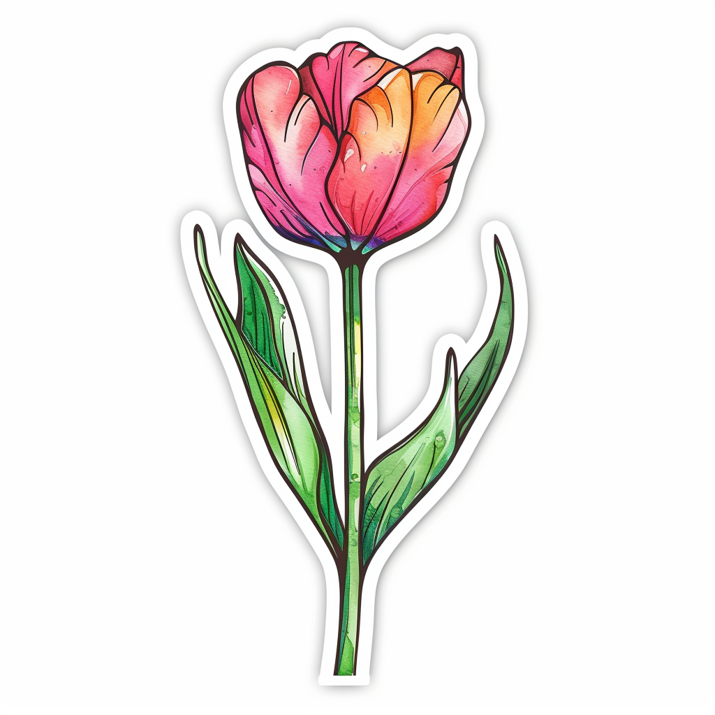 Sticker of a Tulip flower Vinyl Decal Sticker for Car, Laptop, Tumbler and more # F023477