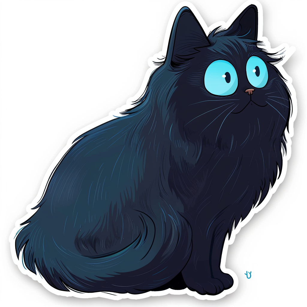 Persian Cat Expressive surreal Vinyl Decal Sticker for Car, Laptop, Tumbler and more # F016069