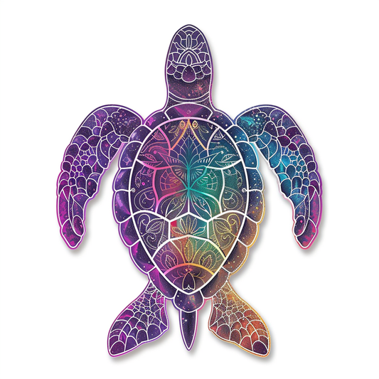 turtle majestic Expressive surreal Vinyl Decal Sticker for Car, Laptop, Tumbler and more # F022151-4" x 4"
