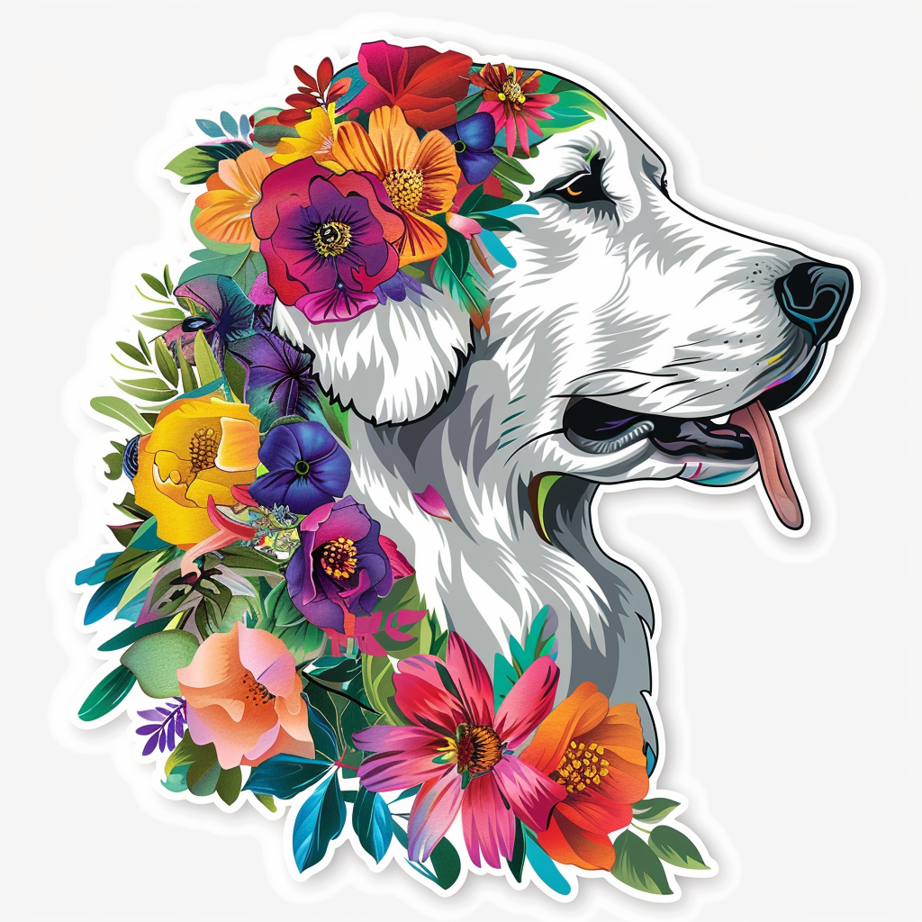 Sticker of Great Pyrenees dog  Vinyl Decal Sticker for Car, Laptop, Tumbler and more # F023611