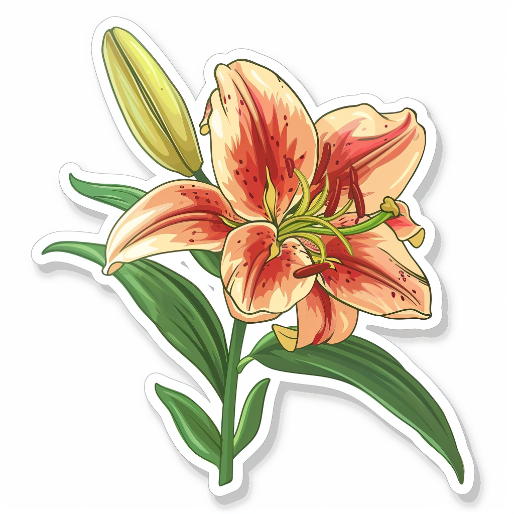 Lily flower majestic Expressive surreal Vinyl Decal Sticker for Car, Laptop, Tumbler and more # F023286