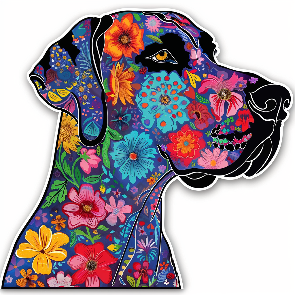 Great Dane Dog Expressive surreal Vinyl Decal Sticker for Car, Laptop, Tumbler and more # F022890
