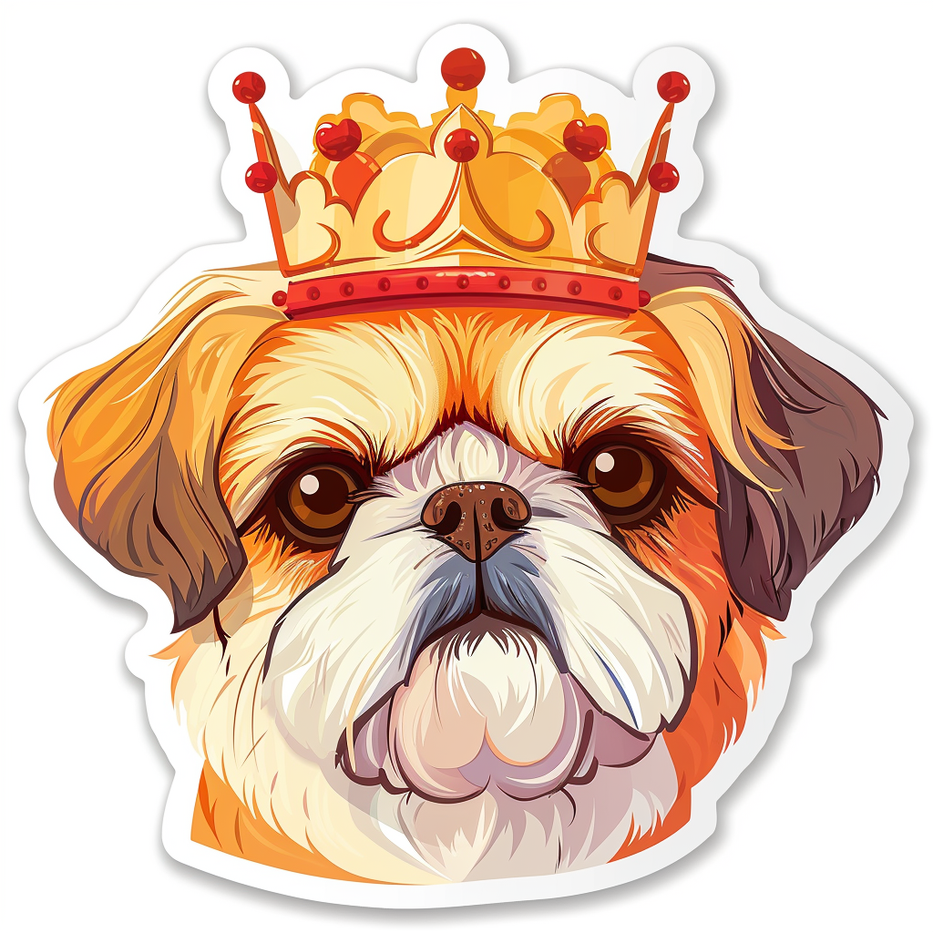 Adorable Shih Tzu Dog Expressive surreal Vinyl Decal Sticker for Car, Laptop, Tumbler and more # F018399