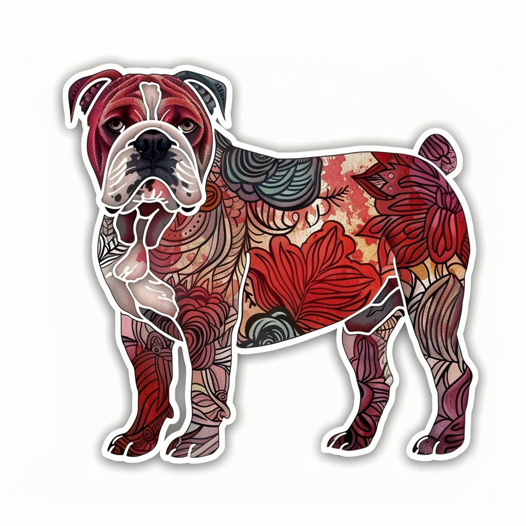 Bulldog Dog majestic Expressive surreal Vinyl Decal Sticker for Car, Laptop, Tumbler and more # F017442