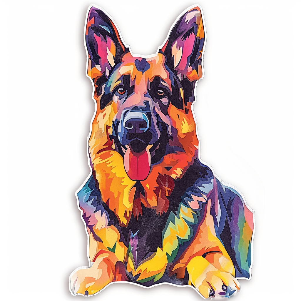 German Shepherd Dog cartoon Vinyl Decal Sticker for Car, Laptop, Tumbler and more # F011559