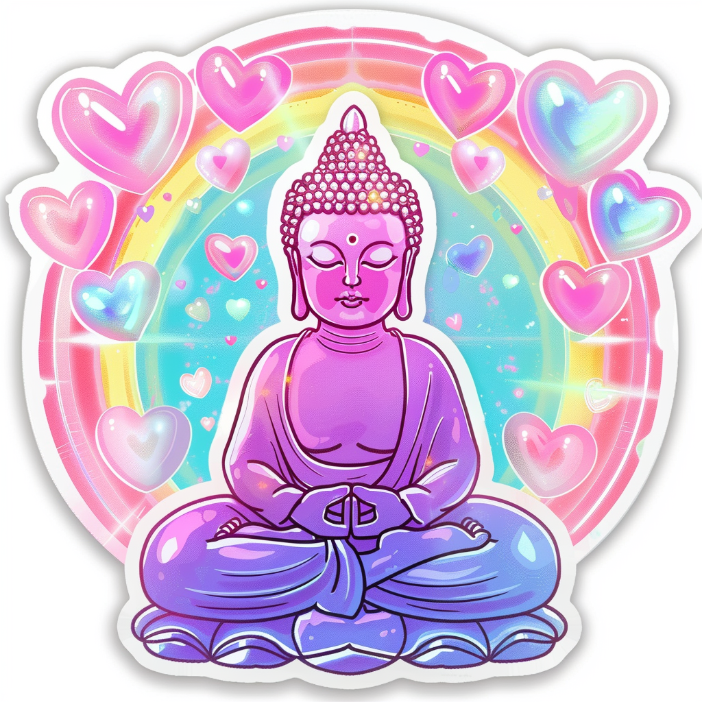 Sticker of a Buddha majestic Expressive surreal Vinyl Decal Sticker for Car, Laptop, Tumbler and more # F017208
