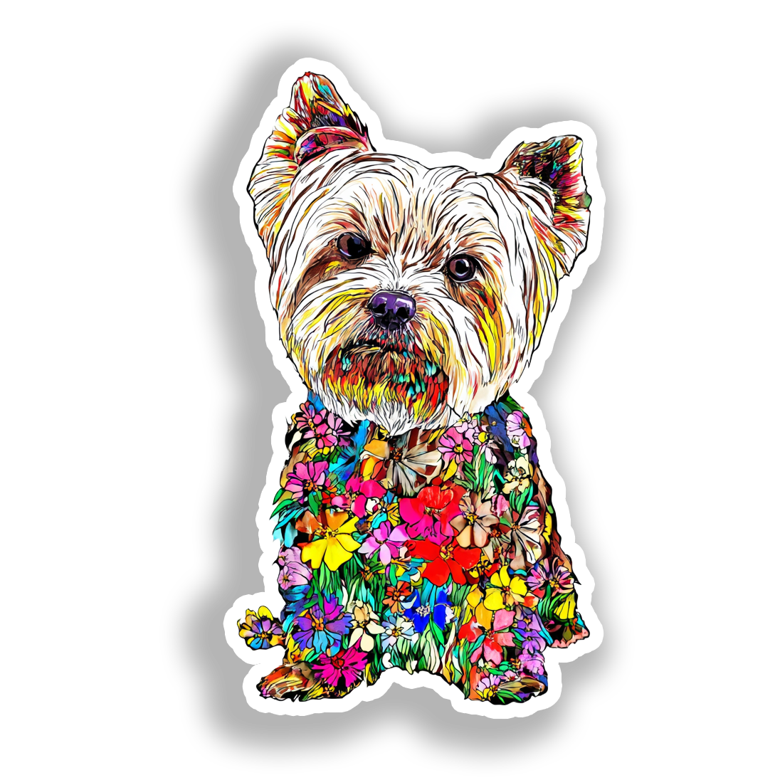 Yorkshire Terrier Dog Vinyl Decal Sticker for Car, Laptop, Tumbler and more # A017190-4" x 4"