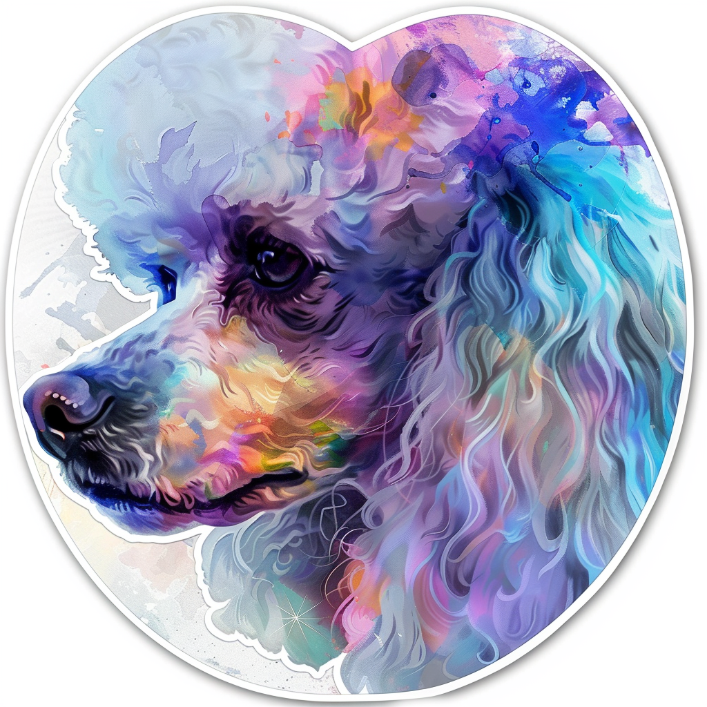 Poodle Dog heartcore Vinyl Decal Sticker for Car, Laptop, Tumbler and more # F012300
