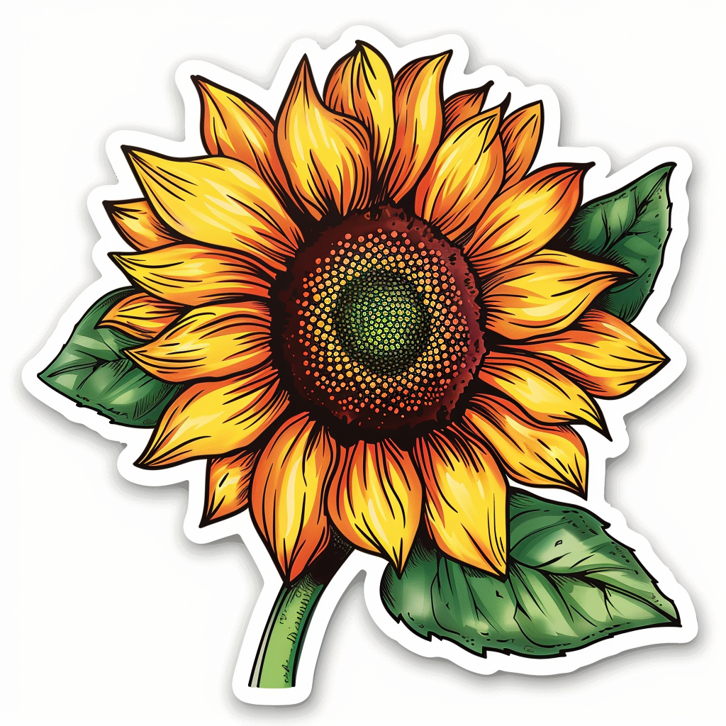 Sunflower flower majestic Expressive surreal Vinyl Decal Sticker for Car, Laptop, Tumbler and more # F022927