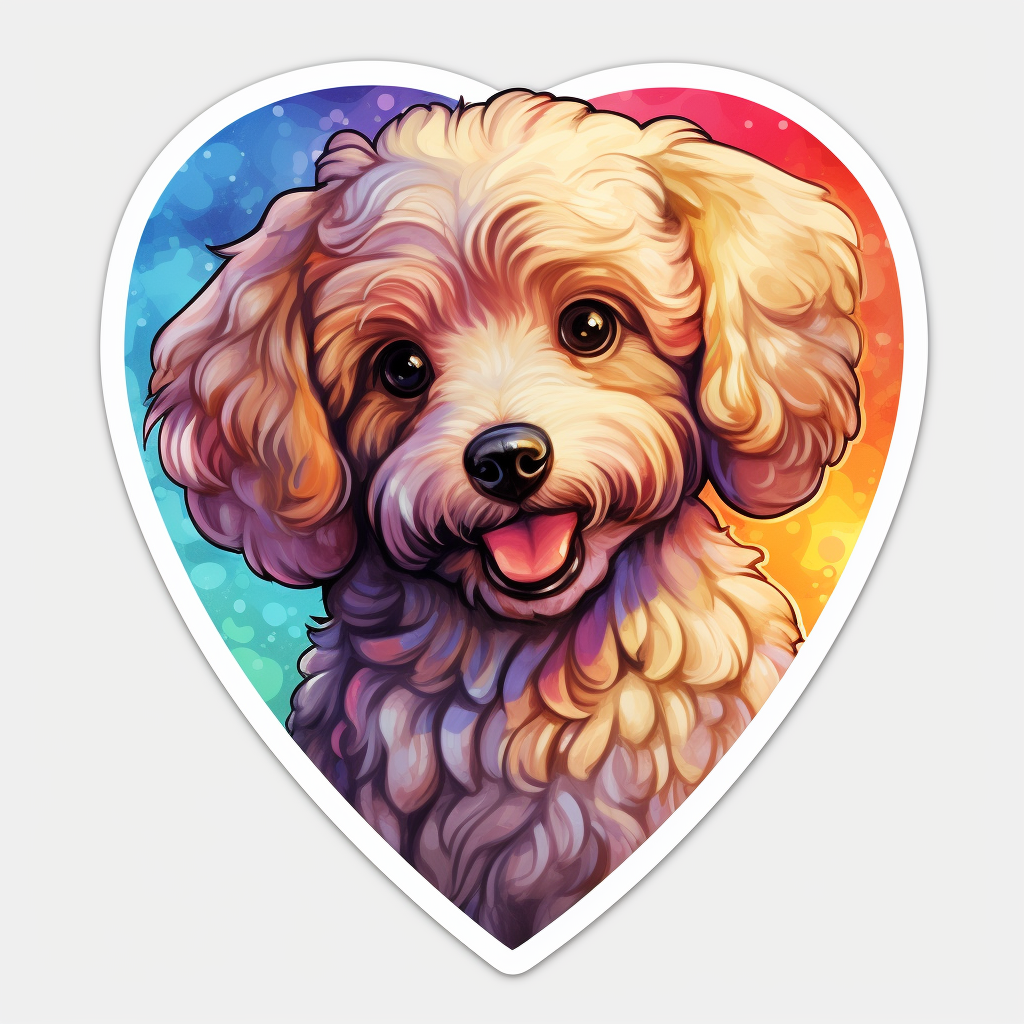 Poodle dog Heartcore Vinyl Decal Sticker for Car, Laptop, Tumbler and more # F012206