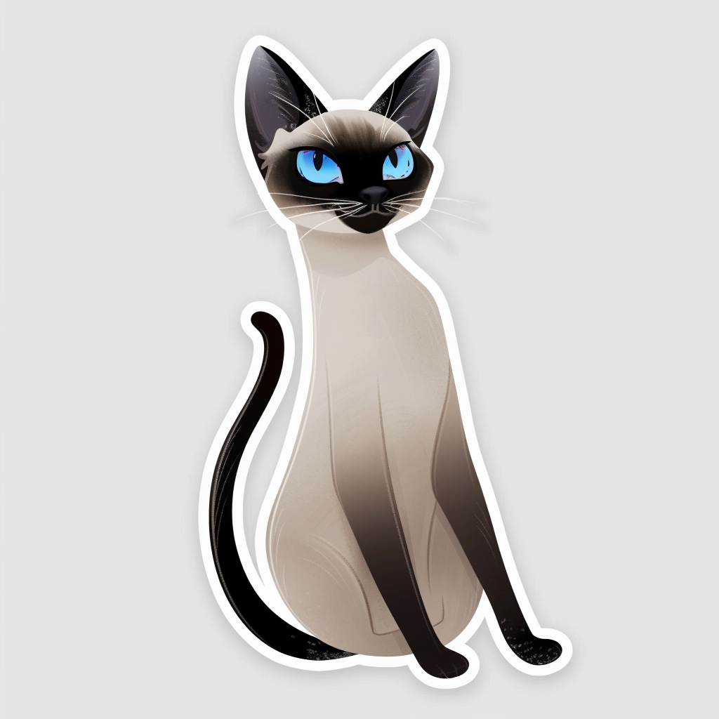 Siamese cat Vinyl Decal Sticker for Car, Laptop, Tumbler and more # F07792