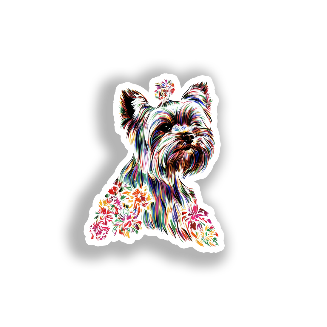 Yorkshire Terrier Dog Vinyl Decal Sticker for Car, Laptop, Tumbler and more # A017157-4" x 4"