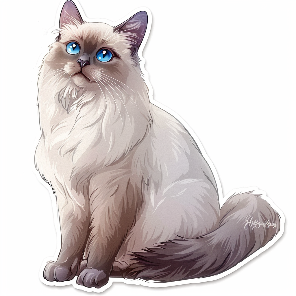 Ragdoll Cat Vinyl Decal Sticker for Car, Laptop, Tumbler and more # F010194