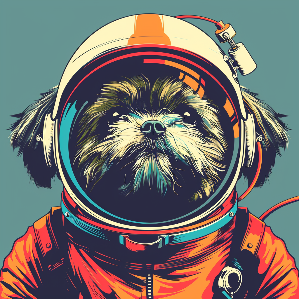 Adorable Shih Tzu Dog Expressive surreal Vinyl Decal Sticker for Car, Laptop, Tumbler and more # F018433