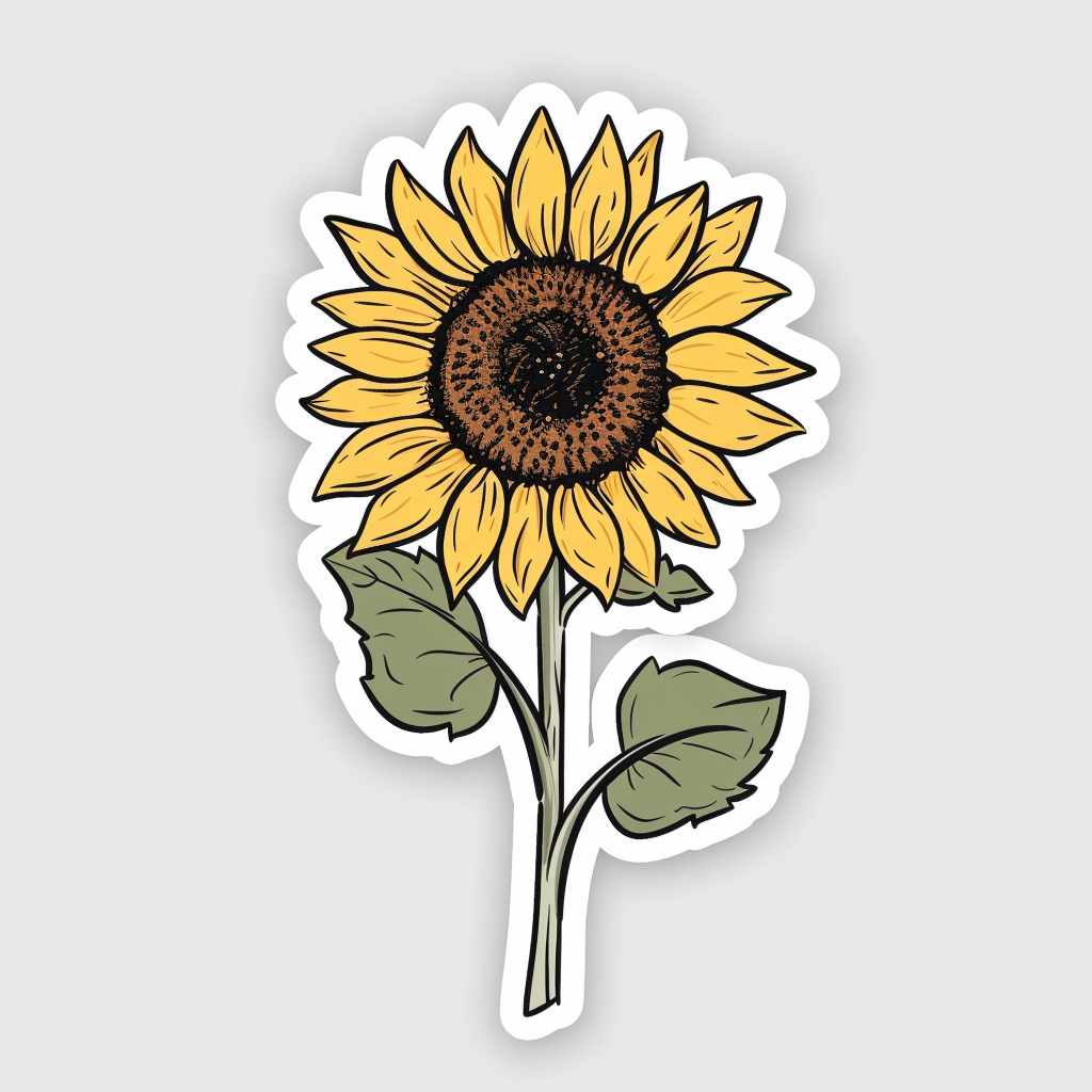 Sunflower flower majestic Expressive surreal Vinyl Decal Sticker for Car, Laptop, Tumbler and more # F023120