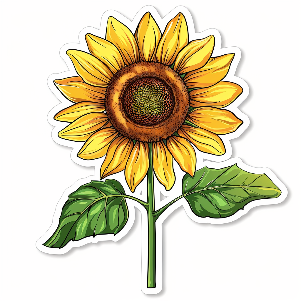 Sunflower flower majestic Expressive surreal Vinyl Decal Sticker for Car, Laptop, Tumbler and more # F023143