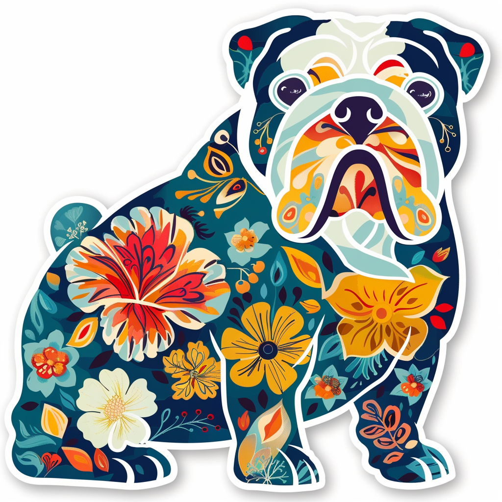 Bulldog Dog majestic Expressive surreal Vinyl Decal Sticker for Car, Laptop, Tumbler and more # F017660