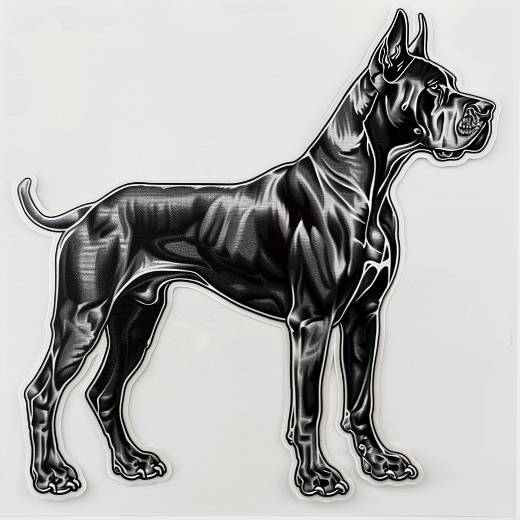 Adorable Great Dane Dog Expressive surreal Vinyl Decal Sticker for Car, Laptop, Tumbler and more # F017752