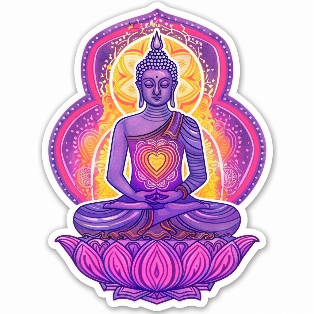 Sticker of a Buddha majestic Expressive surreal Vinyl Decal Sticker for Car, Laptop, Tumbler and more # F017216