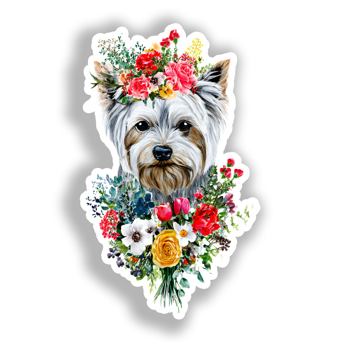 Yorkshire Terrier Dog Vinyl Decal Sticker for Car, Laptop, Tumbler and more # A017151-4" x 4"