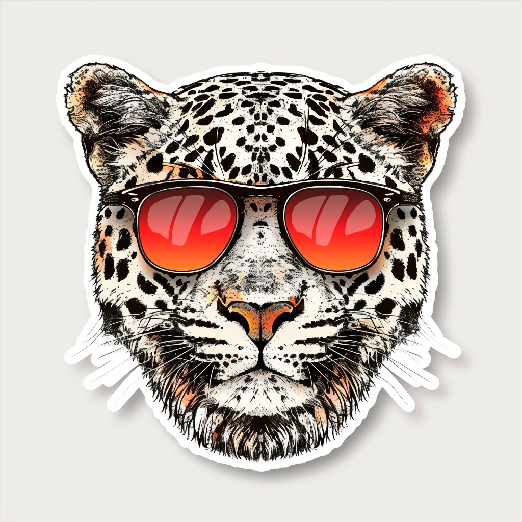 Leopard majestic Expressive surreal Vinyl Decal Sticker for Car, Laptop, Tumbler and more # F022435