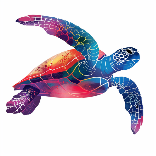 turtle majestic Expressive surreal Vinyl Decal Sticker for Car, Laptop, Tumbler and more # F021941-4" x 4"