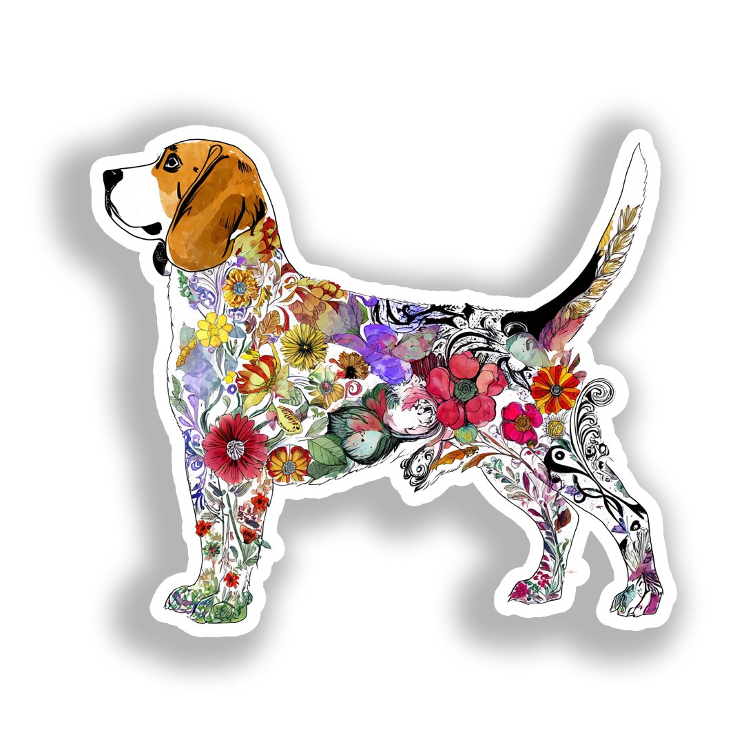 Beagle Dog Vinyl Decal Sticker for Car, Laptop, Tumbler and more # A018676-4" x 4"