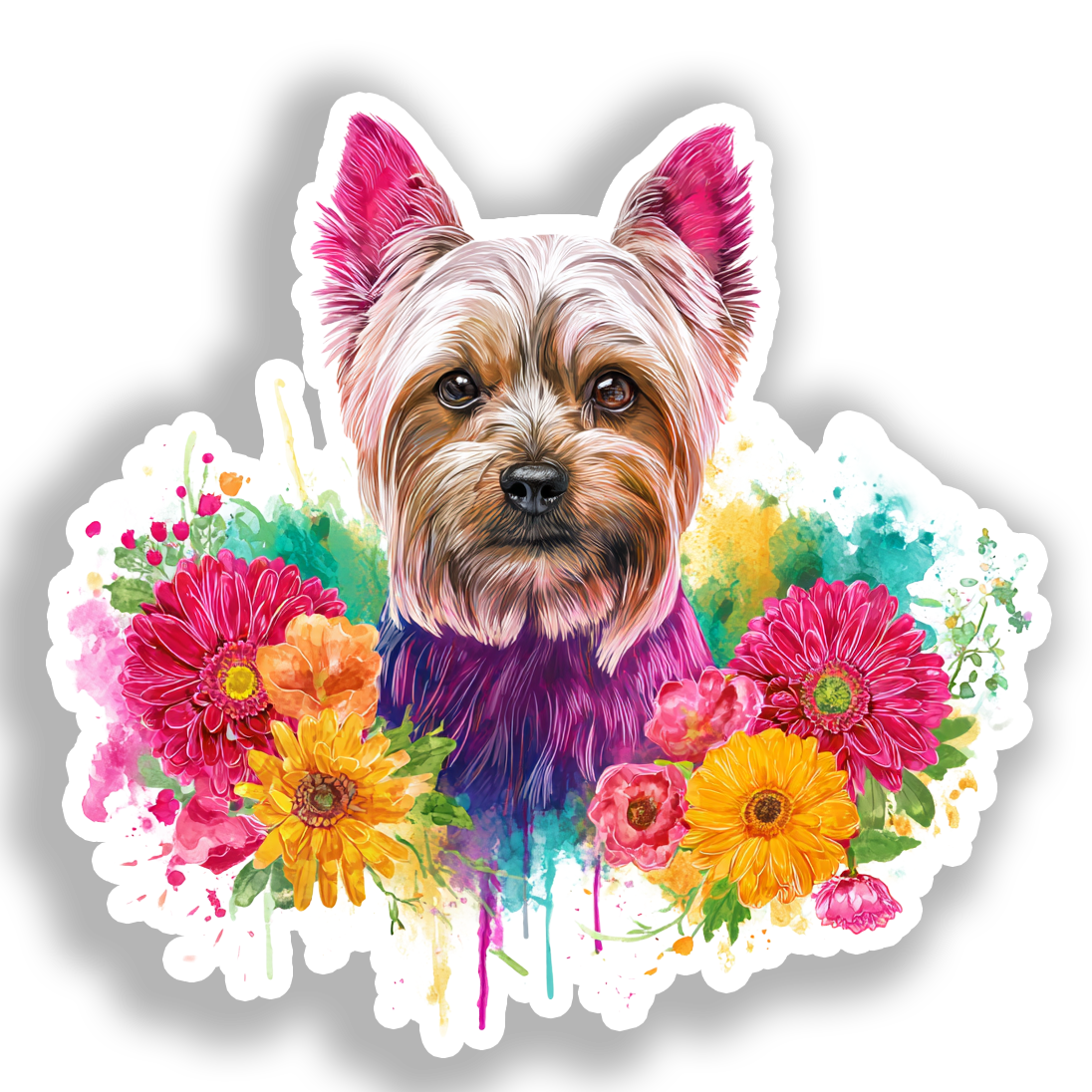 Yorkshire Terrier Dog Vinyl Decal Sticker for Car, Laptop, Tumbler and more # A017136-4" x 4"