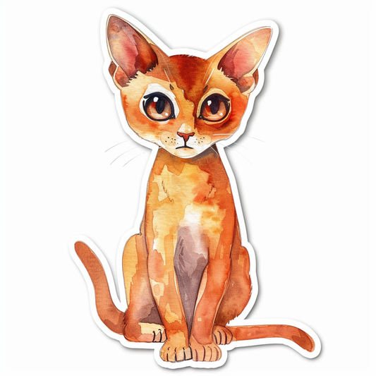 Abyssinian Cat astronaut majestic Expressive surreal Vinyl Decal Sticker for Car, Laptop, Tumbler and more # F021312-4" x 4"