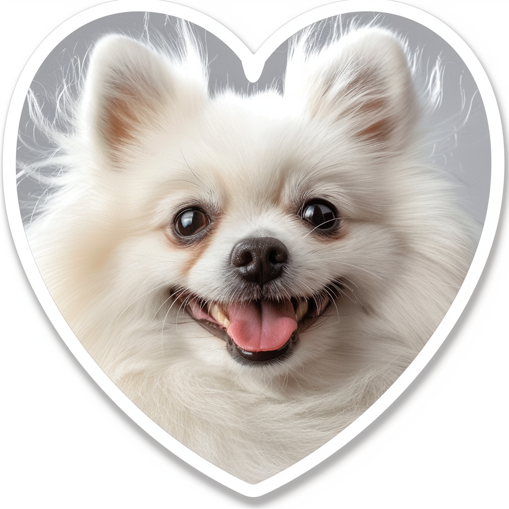 Sticker of a Pomeranian Dog majestic Expressive surreal Heartcore Vinyl Decal Sticker for Car, Laptop, Tumbler and more # F014024
