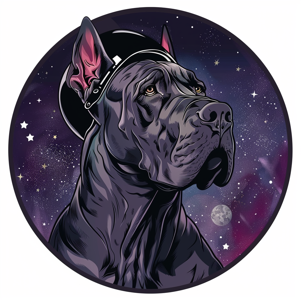 Great Dane Dog Expressive surreal Vinyl Decal Sticker for Car, Laptop, Tumbler and more # F022817