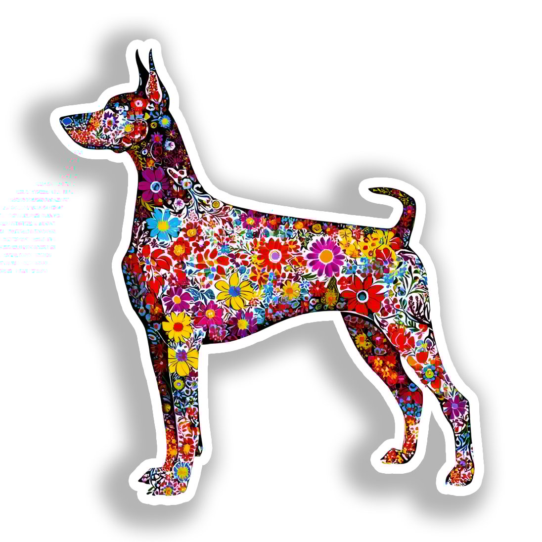Doberman Pnscher Dog Vinyl Decal Sticker for Car, Laptop, Tumbler and more # A019695-4" x 4"