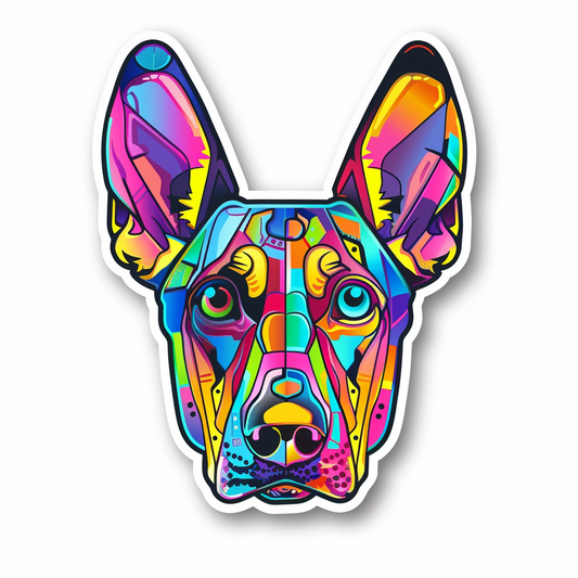 Doberman Pinscher Dog cyber punk Expressive surreal Vinyl Decal Sticker for Car, Laptop, Tumbler and more # F019454-4" x 4"