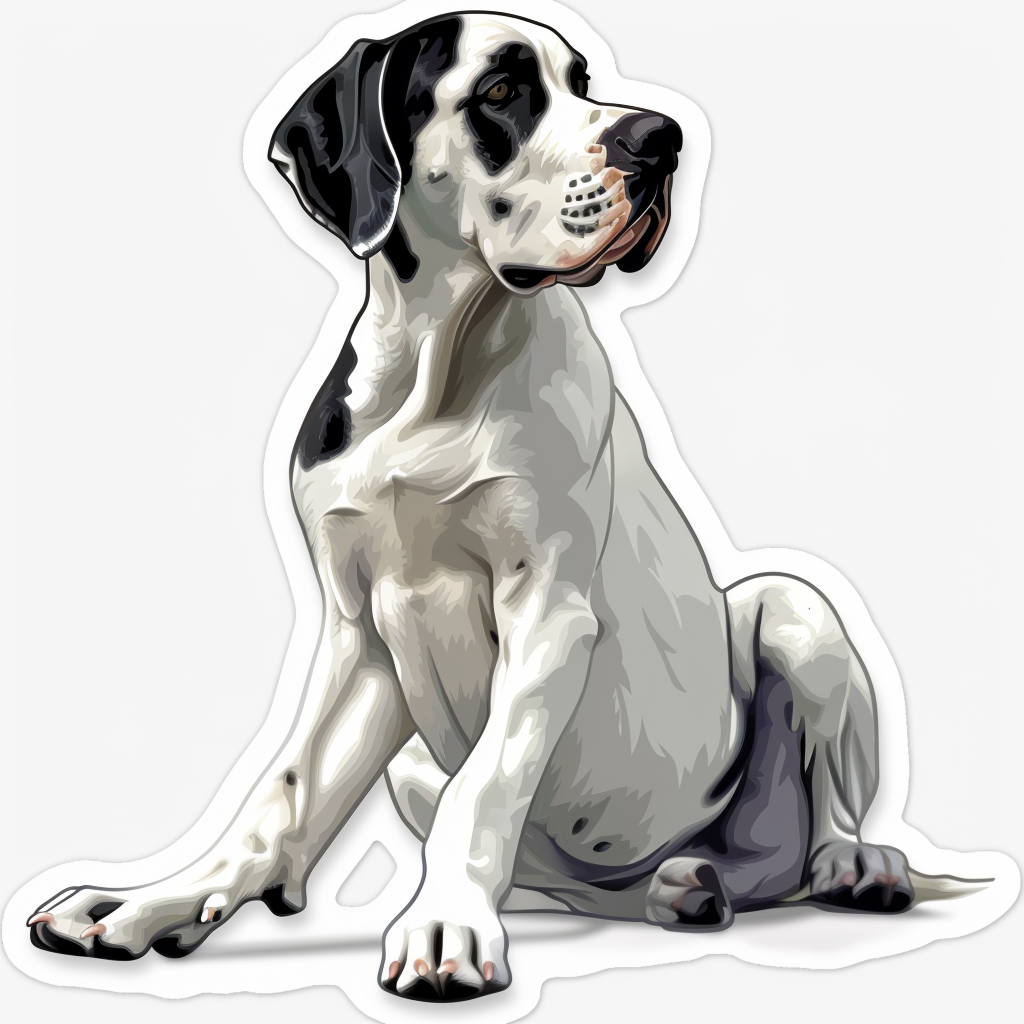 Adorable Great Dane Dog Expressive surreal Vinyl Decal Sticker for Car, Laptop, Tumbler and more # F018037