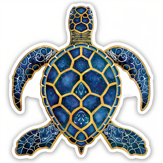 turtle majestic Expressive surreal Vinyl Decal Sticker for Car, Laptop, Tumbler and more # F022087-4" x 4"