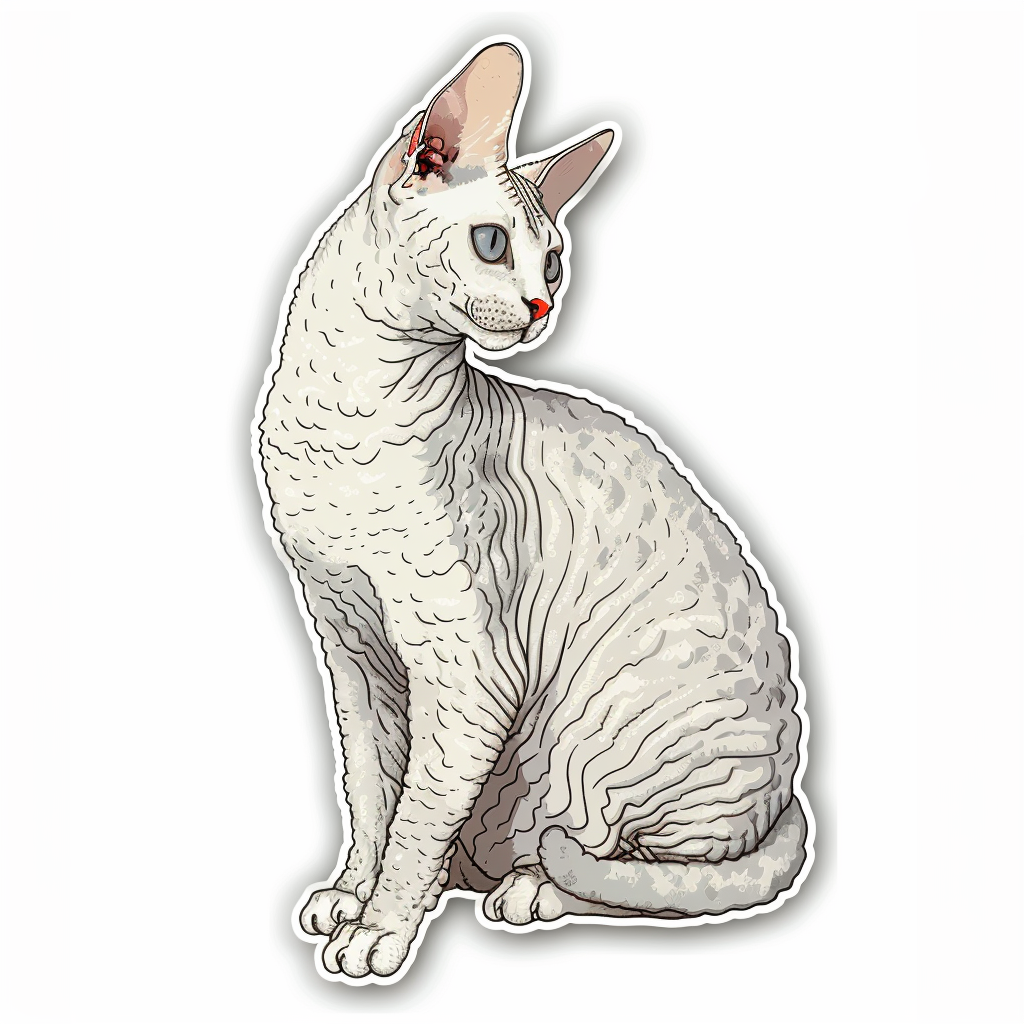 Devon Rex Cat Vinyl Decal Sticker for Car, Laptop, Tumbler and more # F09842