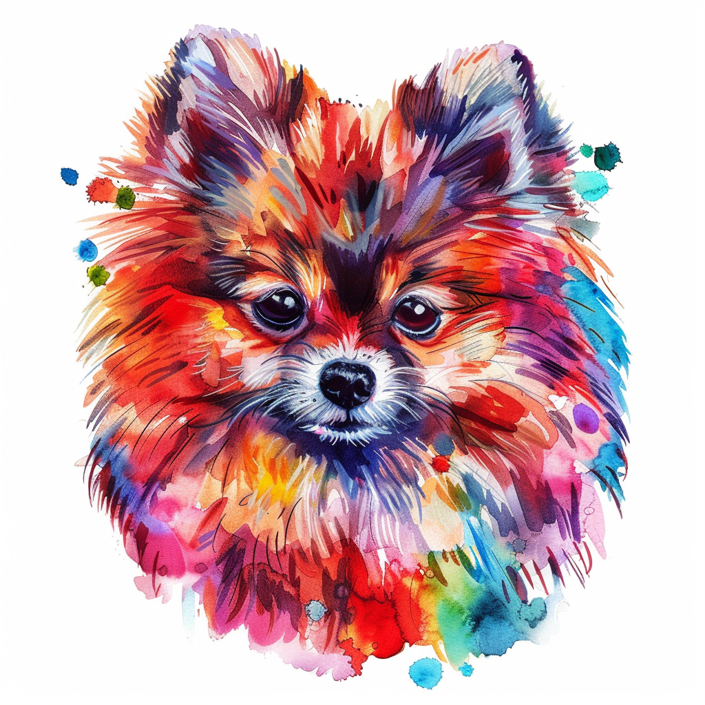 Sticker of a Pomeranian Dog majestic Expressive surreal Vinyl Decal Sticker for Car, Laptop, Tumbler and more # F013775