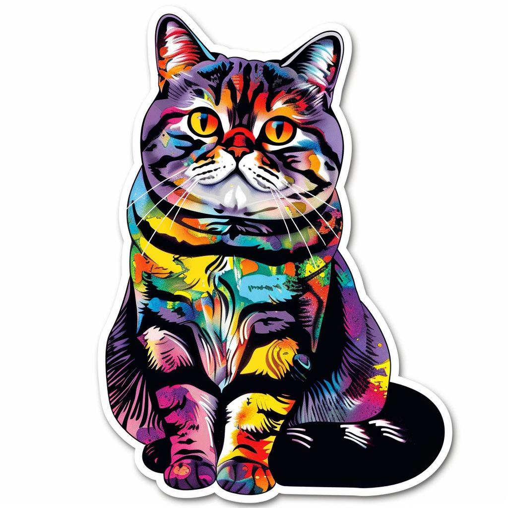 American Shorthair Cat majestic Expressive surreal Vinyl Decal Sticker for Car, Laptop, Tumbler and more # F018073