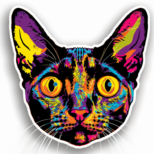 Abyssinian Cat astronaut majestic Expressive surreal Vinyl Decal Sticker for Car, Laptop, Tumbler and more # F021045-4" x 4"