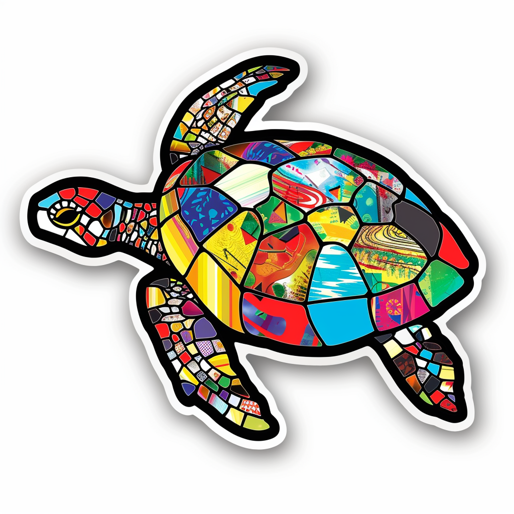 Sticker of a turtle majestic Expressive surreal Vinyl Decal Sticker for Car, Laptop, Tumbler and more # F022036
