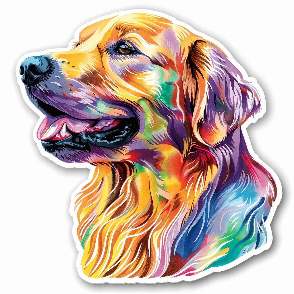 Golden Retriever Dog Vinyl Decal Sticker for Car, Laptop, Tumbler and more # F010556