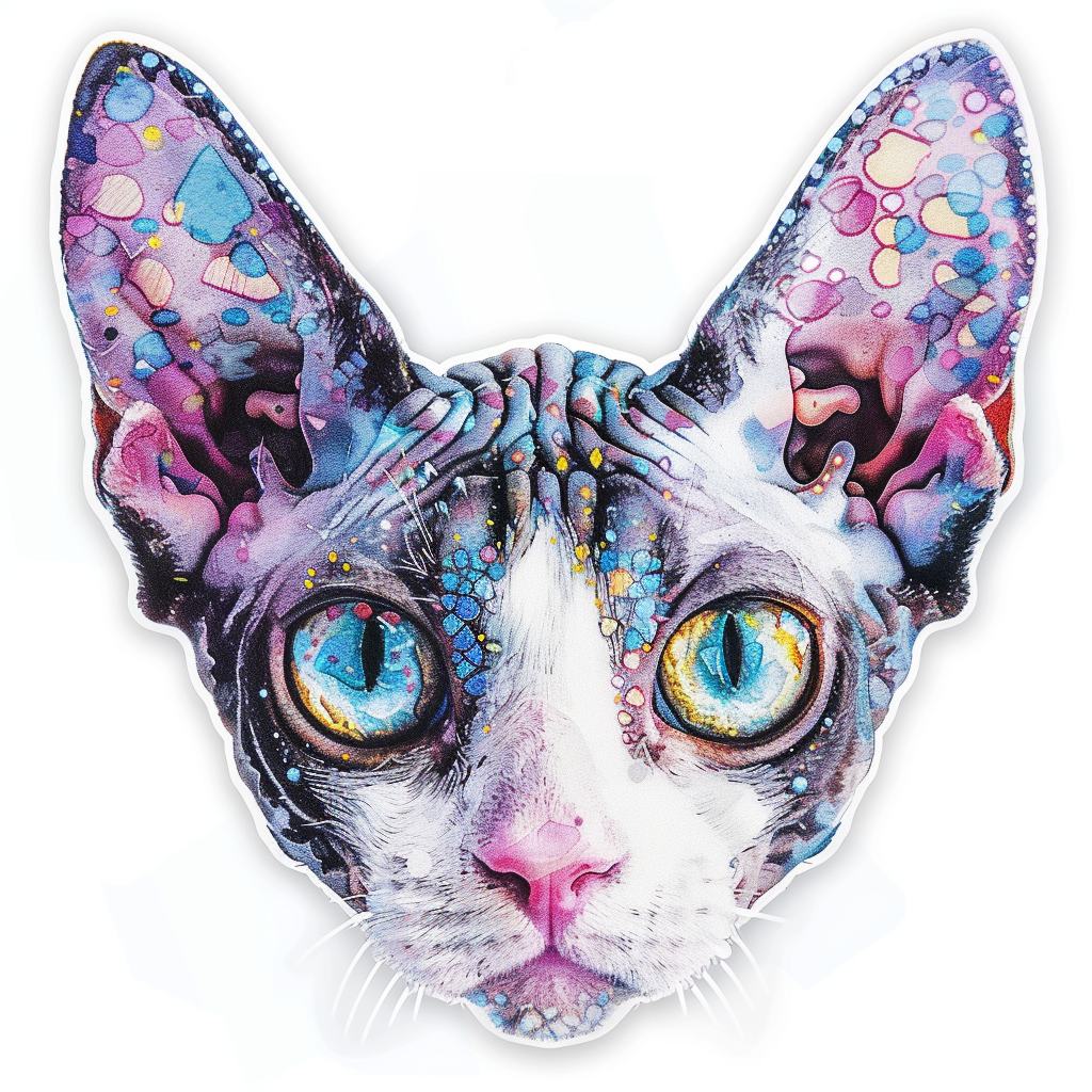 Devon Rex Cat Vinyl Decal Sticker for Car, Laptop, Tumbler and more # F09737
