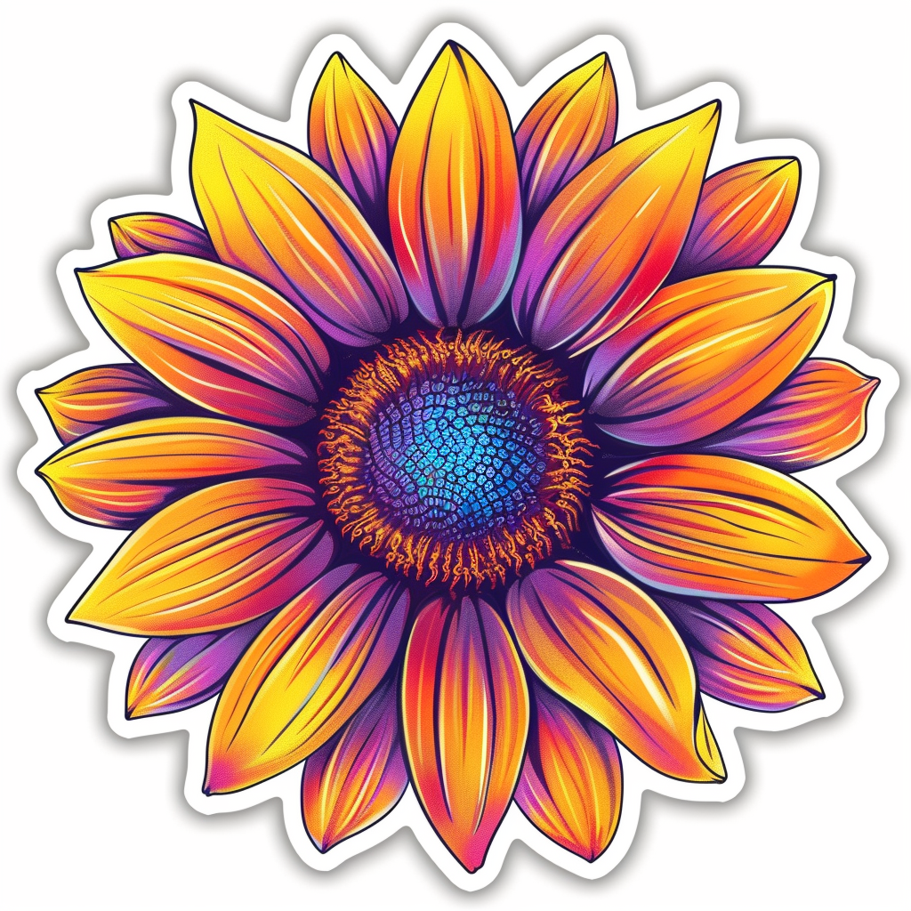Sunflower flower majestic Expressive surreal Vinyl Decal Sticker for Car, Laptop, Tumbler and more # F023084