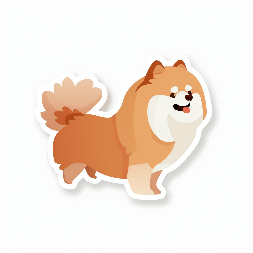 Sticker of a Pomeranian Dog majestic Expressive surreal Vinyl Decal Sticker for Car, Laptop, Tumbler and more # F013855