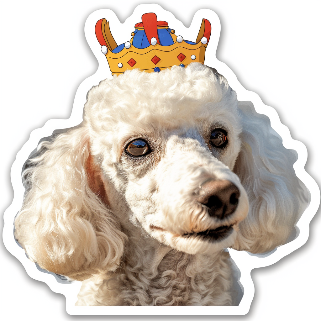 Poodle Dog crowned Vinyl Decal Sticker for Car, Laptop, Tumbler and more # F012565